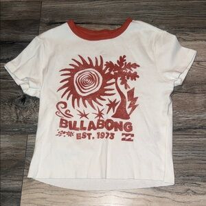 Billabong Kids' White and Red Graphic Tee